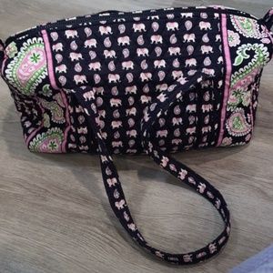 Vera Bradley Black Elephant Paisley Small Duffel Bag